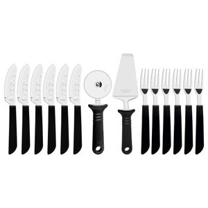 Conjunto de Talheres para Pizza 14 Peças Tramontina Preto