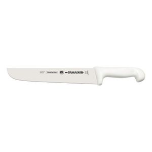 Faca Passador Profissional Com Lâmina Em Aço Inox E Cabo Em Polipropileno Branco 10"