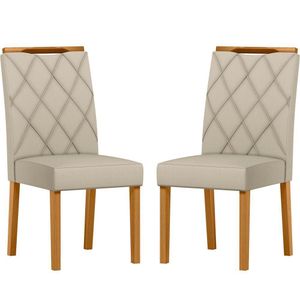 Conjunto Com 2 Cadeiras De Jantar Estofada Sarah Ypê Veludo Nude Ja01