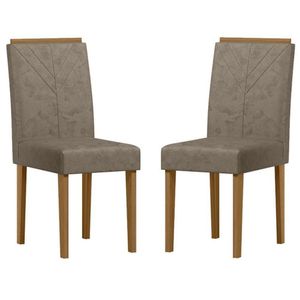Cadeira Para Mesa De Jantar Amanda Kit 2 Peças Ype Camursa Marrom - New Ceval