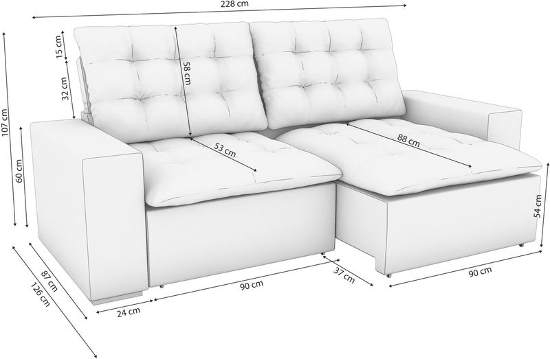 Sofá 2 Lugares Retrátil e Reclinável Aura Deluxe Kappesberg S170-2-A027Veludo Marrom 2,28m