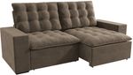 Sofá 2 Lugares Retrátil e Reclinável Aura Deluxe Kappesberg S170-2-A027Veludo Marrom 2,28m