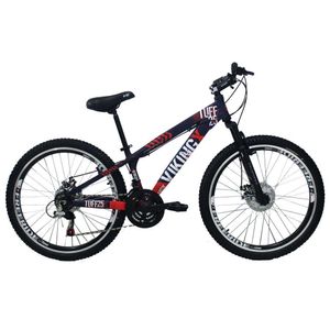 Bicicleta VikingX TUFF25 Aro 26 Freeride 21V Roxo/Laranja