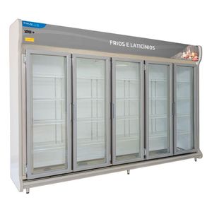 Expositor Frios E Laticínios 5 Portas Polofrio Expositor Europeu Azul 110v