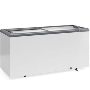 Freezer Plano Vidro Reto Deslizante Com Led Ghd500l Gelopar Expositor 500 Litros Cinza 110v