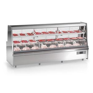 Balcão De Frios E Avícola Grta300 Gelopar Expositor De Carnes Inox 3mt 220v