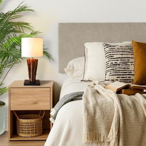 Abajur / Luminária De Mesa O'thentique Modelo Madeira Crua