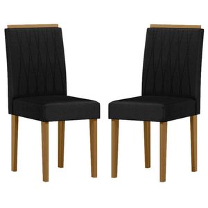 Cadeira Para Mesa De Jantar Ana Kit 2 Peças Ype Veludo Preto - New Ceval