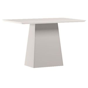 Mesa De Jantar 120 Cm Barbara Com Vidro Off White - New Ceval