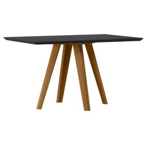 Mesa De Jantar 160x90 Cm Mariah Com Vidro Ype Preto - New Ceval