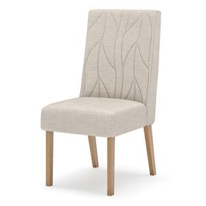 Cadeira Para Mesa De Jantar Eloá Kit 2 Peças Nature Linho - Henn