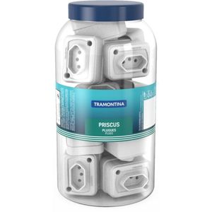 Tomada Retangular Branca 2P T 10A 250V~ Embalagem Em Pote