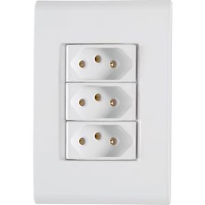 Conj 4x2 3 Tomadas 2p+t 20 A 250 V Tramontina Liz Branco