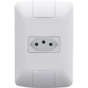 Conjunto 4x2 Com 1 Tomada 2p+t Tramontina Aria 10 A 250 V Branco Tramontina