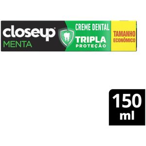 Creme Dental Com Flúor e Cálcio Menta Closeup Tripla Proteção Caixa 150g Tamanho Econômico