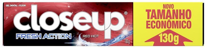 Gel Dental Com Flúor Red Hot Closeup Fresh Action Caixa 130g Tamanho Econômico