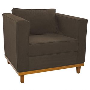 Poltrona Decorativa Europa Suede Marrom