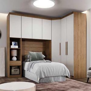 Guarda Roupa Modulado Solteiro  007 Clic Moveis Cumaru/fendi
