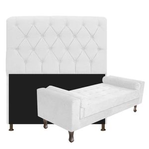 Cabeceira Lady e Recamier Félix 140 Cm Casal Branco