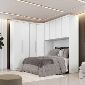 Guarda Roupa Modulado  Safira 8 Portas Clic Móveis Branco
