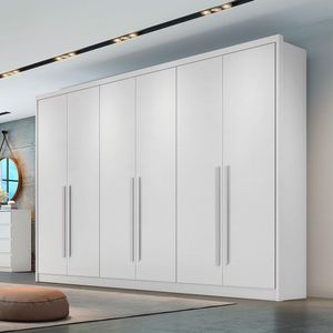Guarda Roupa Roma 6 Portas 6 Gavetas Clic Móveis Branco