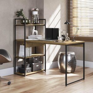 Mesa Computador Li010 3 Prateleiras Kappesberg Freijó Preto