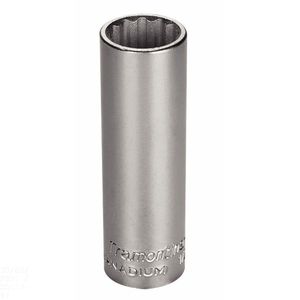Soquete Estriado Longo Em Aço Cromo Vanádio 16 Mm - Encaixe 1/2" Tramontina Pro Tramontina
