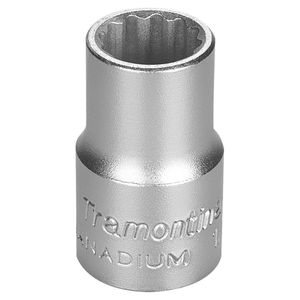 Soquete Estriado Em Aço Cromo Vanádio 15 Mm - Encaixe 1/2" Tramontina Pro Tramontina