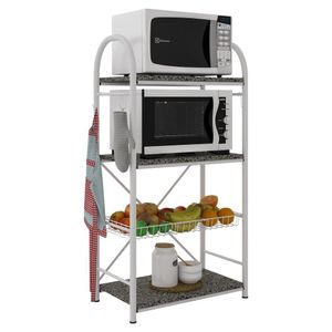 Fruteira Suzy 852a 3 Prateleiras Em Granito Branco Liso