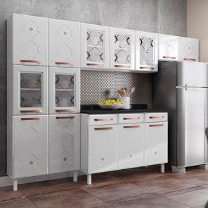 Cozinha De Aço Compacta Mirage New 5 Vidros 3 Peças Branco