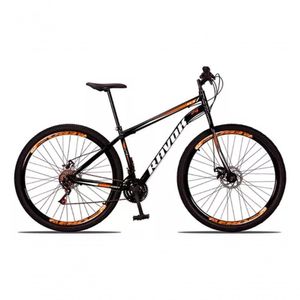 Bicicleta Aro 29 Freio A Disco Traseiro Shimano Aço 21 Velocidades Laranja