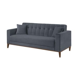 Sofa Liverpool 3Lugares 195Cm Talento Móveis Veludo Grafite