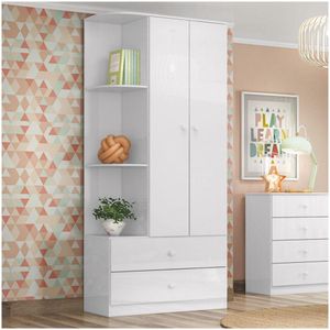 Guarda Roupa 02 Portas 02 Gavetas Amarelinha Henn Branco