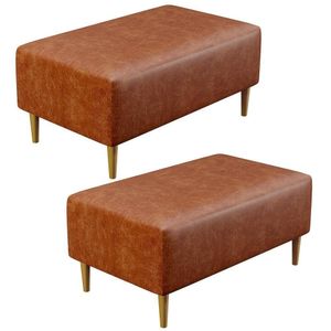Kit 02 Puffs Cléo W01 Pés Palito 90 Cm Couríssimo Camel
