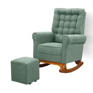 Poltrona De Amamentação Manuela + Puff - Base Canoa / Tb 194
