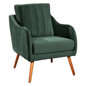 Poltrona Líbia Veludo Verde Oliva Konfort