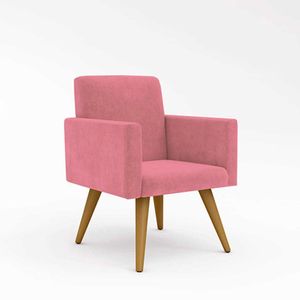 Poltrona Decorativa - Cadeira Escritório - Cor:rosa