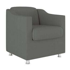 Poltrona Decorativa Tilla Reforçada Sala, Consultório ? Balaqui Decor Cor:Cinza