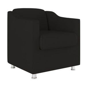 Cadeira Poltrona Decorativa Reforçada Sala De Espera ? Balaqui Decor Cor:Preto