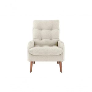 Poltrona Cadeira Descorativo Nantes Original Premium Boucle Bege Matrix