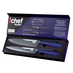 Conjunto De 2 Facas Polishop Ichef Special Cut Azul | Ichef