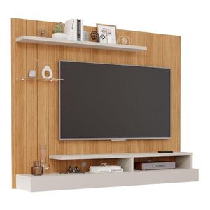 Painel Para Tv Até 50" 3 Prateleiras E 2 Nichos Valencia Plus Permobili Nature/Off White