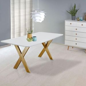 Mesa De Jantar 6 Lug 160Cm Mel Com Off White
