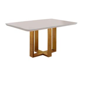 Mesa De Jantar 6 Lugares Lisy Com Tampo De Vidro 160cm