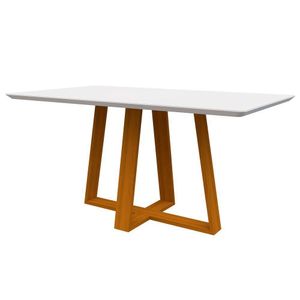 Mesa De Jantar Para 4 Ou 6 Lugares Tampo 1,60m Lectus Ypê Off White New Ceval