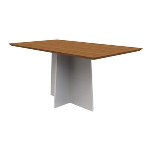 Mesa Jantar 6 Lugares 1,60m Madeira Anitta Off White Imbuia