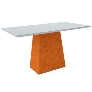 Mesa de Jantar 6 Lugares Tampo De Madeira com Vidro 1,60m