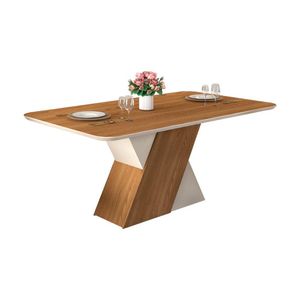 Mesa Jantar 6 Lugares Curvo 170x90 Sofia Carvalho Creme