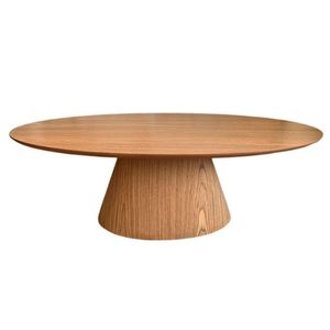 Mesa De Centro Cone Oval 100x60 Cm Madeira Freijó Marrom
