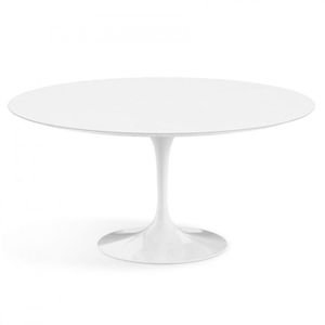 Mesa De Jantar Redonda 110 Cm + Vidro Temperado Branco
